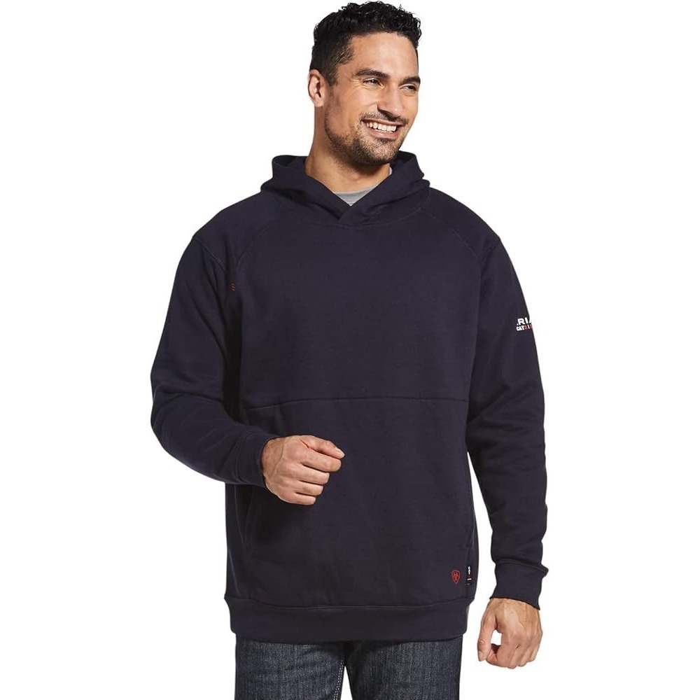 ARIAT WORK Men's Fire Retardant Rev Pullover Hoodie Navy - Color Navy M NWT